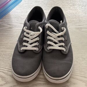 Vans Charcoal Canvas Sneakers with White Accents
